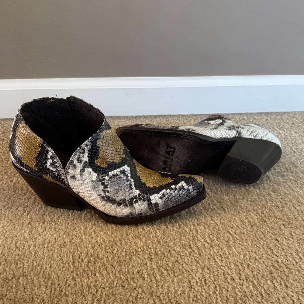 Ariat Multicolor Snakeskin Ankle Booties